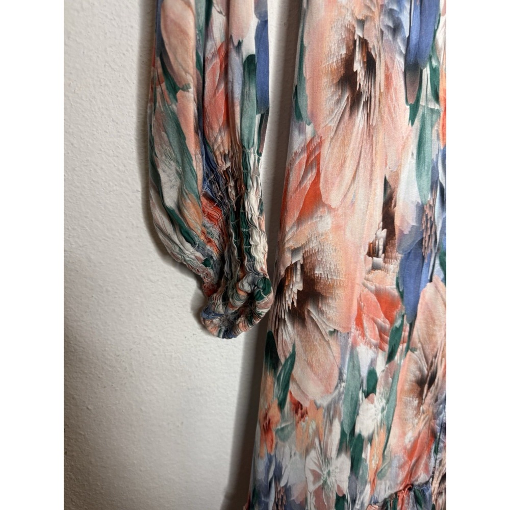 Misa Esmee Eden Floral Print Tiered Long Sleeve Maxi Dress Size: Med Resort - Picture 7 of 15